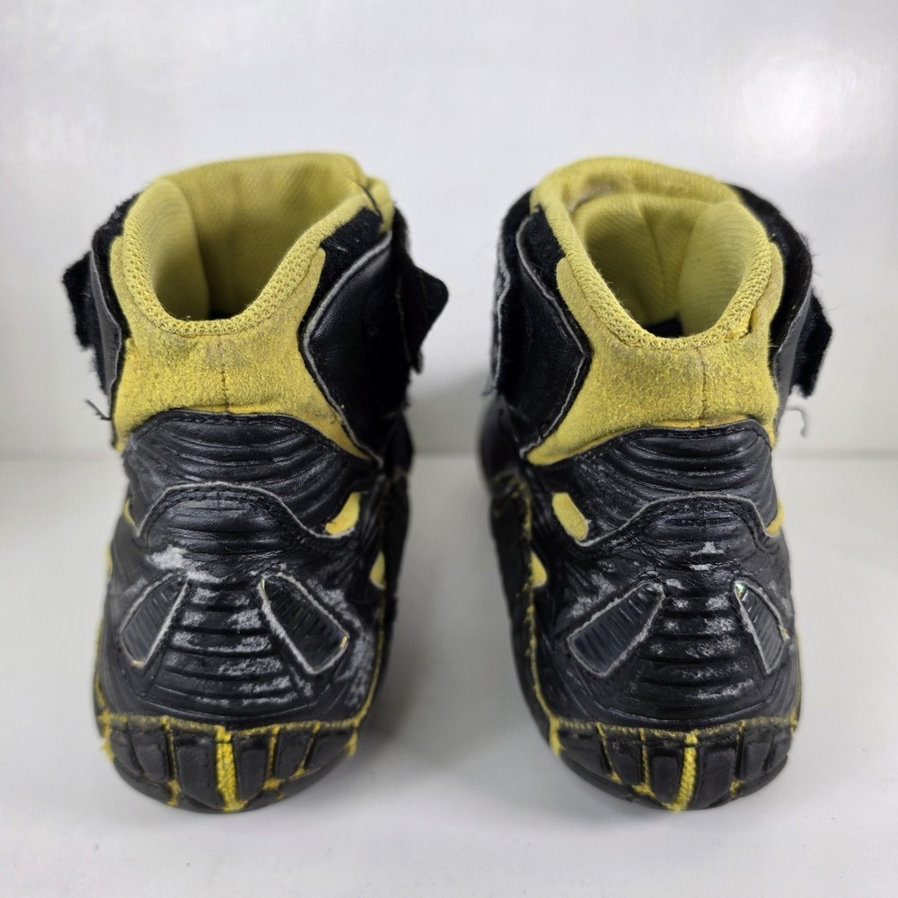 ASICS 54 Wrestling Shoes Mens Fit Sz 9 VTG 2000s Rulons Rare Black Yellow Kolats - Picture 6 of 10